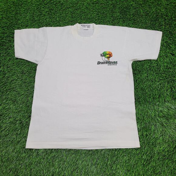Vintage Brain Waves Sportswear Shirt Medium 20x26 White - Picture 1 of 13